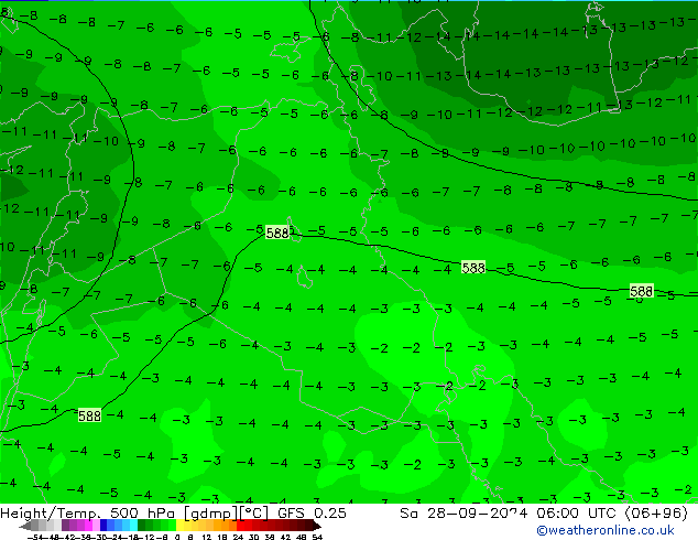 Z500/Rain (+SLP)/Z850 GFS 0.25 So 28.09.2024 06 UTC