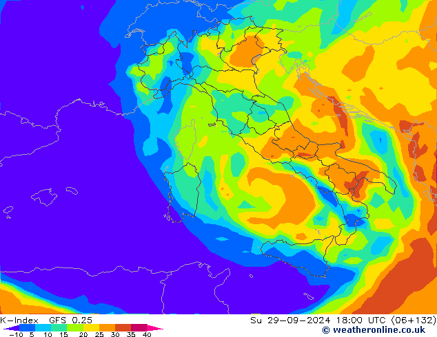 K-Index GFS 0.25 Su 29.09.2024 18 UTC