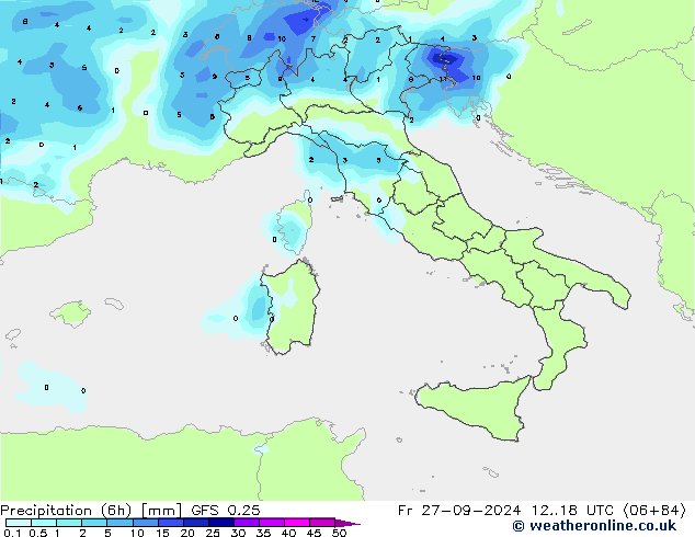 Z500/Rain (+SLP)/Z850 GFS 0.25 Sex 27.09.2024 18 UTC