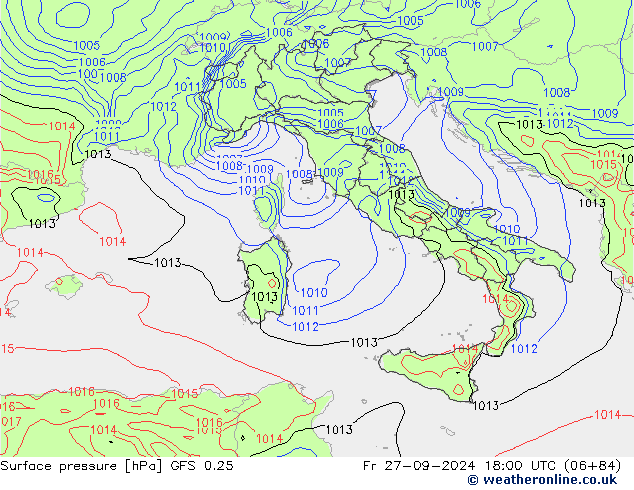 GFS 0.25: пт 27.09.2024 18 UTC