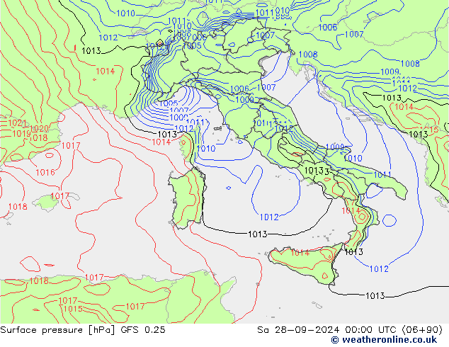 GFS 0.25: Sáb 28.09.2024 00 UTC