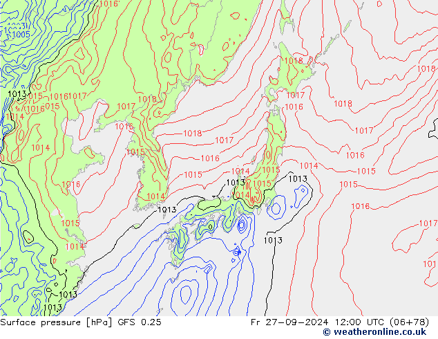 GFS 0.25: Fr 27.09.2024 12 UTC