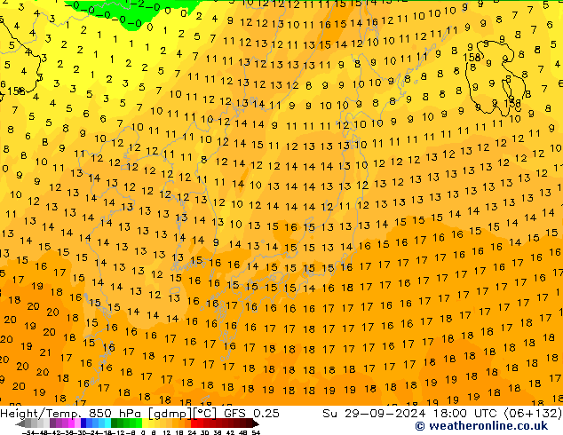 Z500/Rain (+SLP)/Z850 GFS 0.25 Su 29.09.2024 18 UTC