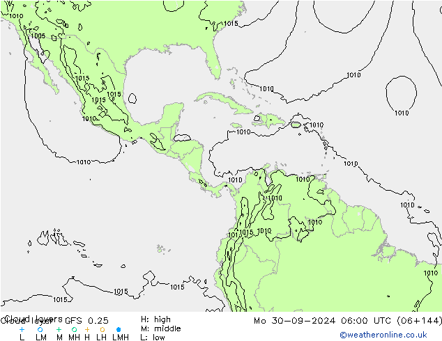 Cloud layer GFS 0.25  30.09.2024 06 UTC