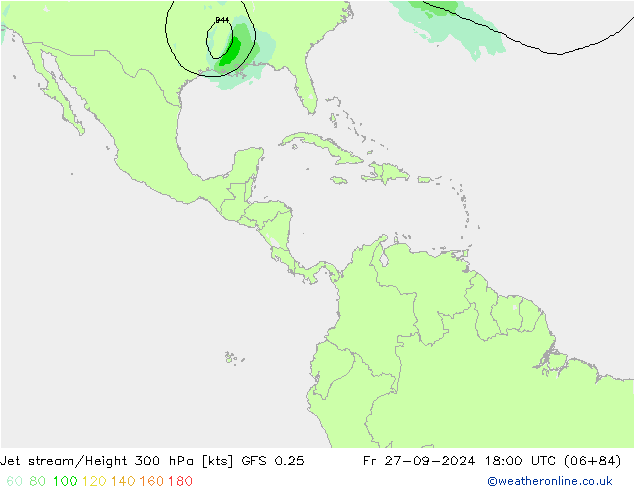 Corrente a getto GFS 0.25 ven 27.09.2024 18 UTC