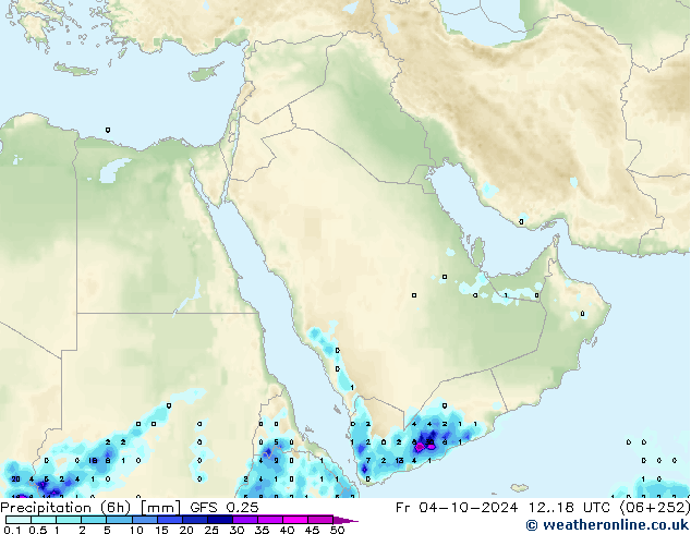 Z500/Rain (+SLP)/Z850 GFS 0.25 Fr 04.10.2024 18 UTC