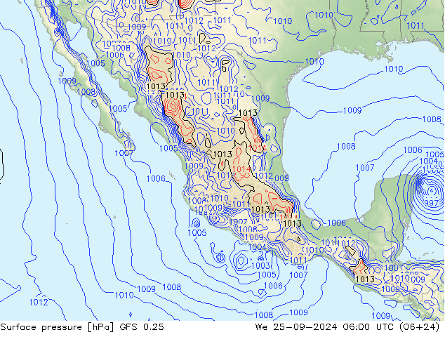 GFS 0.25: mié 25.09.2024 06 UTC