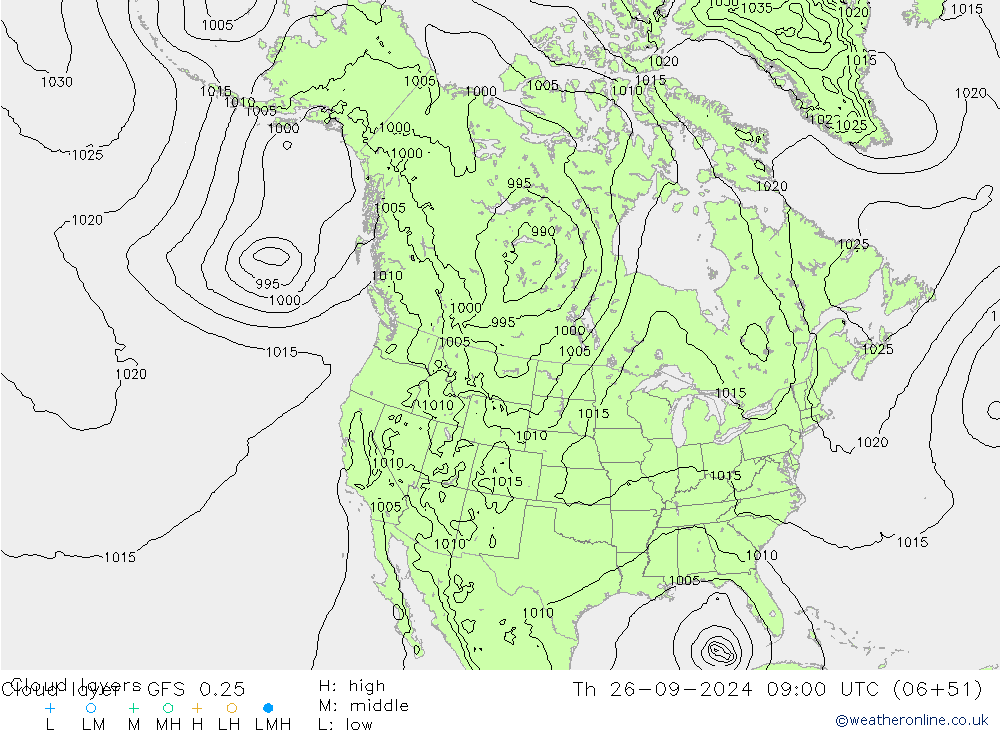 Cloud layer GFS 0.25 gio 26.09.2024 09 UTC