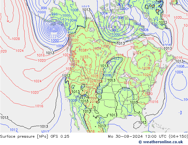 GFS 0.25: ma 30.09.2024 12 UTC