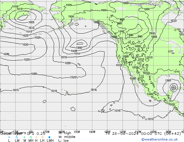 Wolkenlagen GFS 0.25 do 26.09.2024 00 UTC