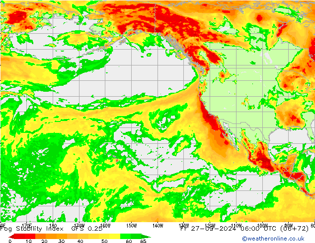 Fog Stability Index GFS 0.25  27.09.2024 06 UTC