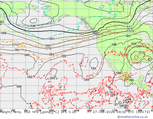 Z500/Rain (+SLP)/Z850 GFS 0.25 пт 27.09.2024 06 UTC