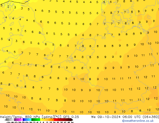 GFS 0.25: We 09.10.2024 06 UTC