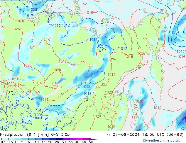 Z500/Rain (+SLP)/Z850 GFS 0.25 Fr 27.09.2024 00 UTC