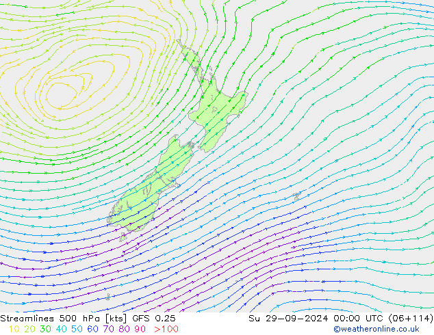  500 hPa GFS 0.25  29.09.2024 00 UTC