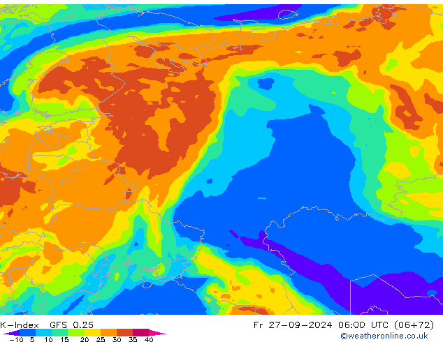 K-Index GFS 0.25 Fr 27.09.2024 06 UTC