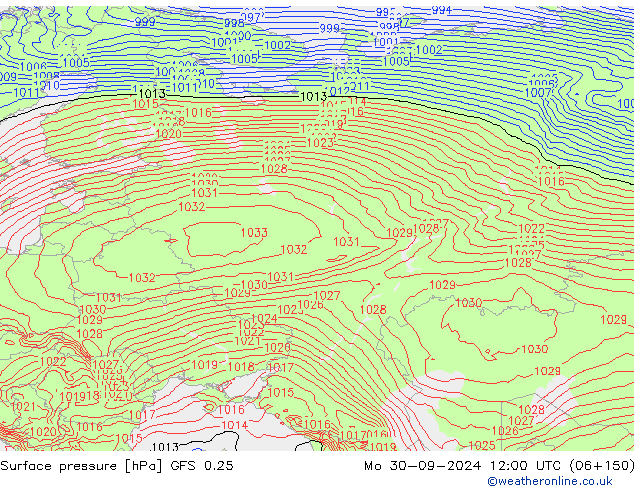 GFS 0.25: ma 30.09.2024 12 UTC