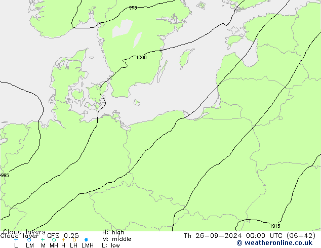 Cloud layer GFS 0.25 чт 26.09.2024 00 UTC