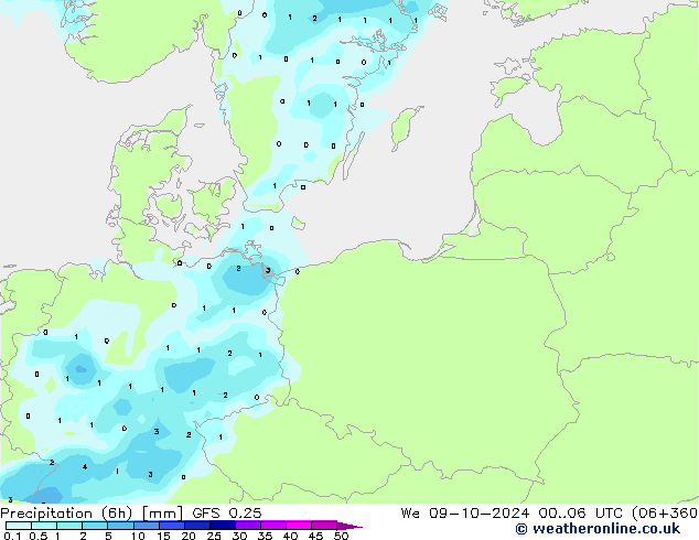 Z500/Regen(+SLP)/Z850 GFS 0.25 wo 09.10.2024 06 UTC