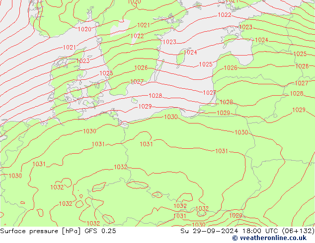 GFS 0.25: dim 29.09.2024 18 UTC