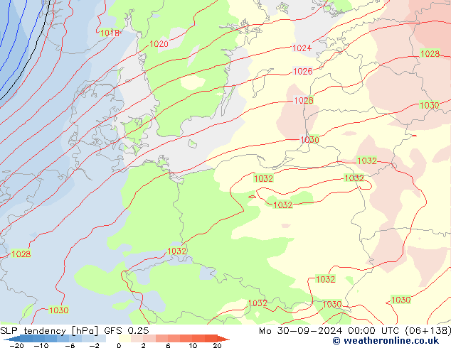 tendencja GFS 0.25 pon. 30.09.2024 00 UTC