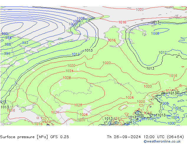 GFS 0.25: Qui 26.09.2024 12 UTC