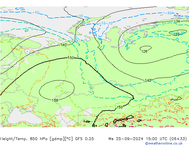 Z500/Regen(+SLP)/Z850 GFS 0.25 wo 25.09.2024 15 UTC