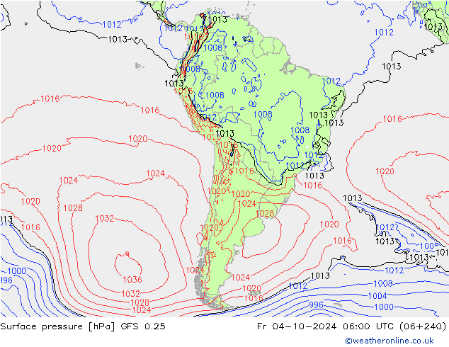 GFS 0.25: Pá 04.10.2024 06 UTC