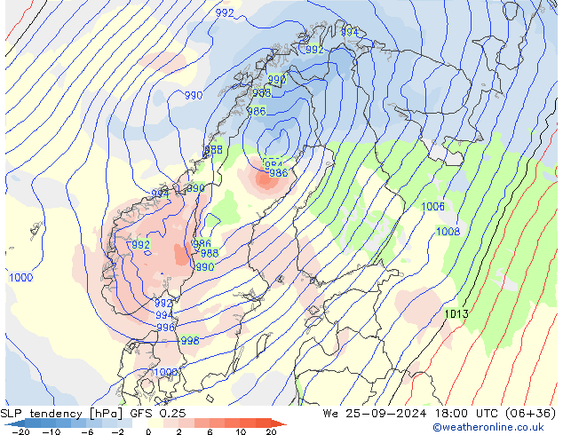 Y. Basıncı eğilimi GFS 0.25 Çar 25.09.2024 18 UTC