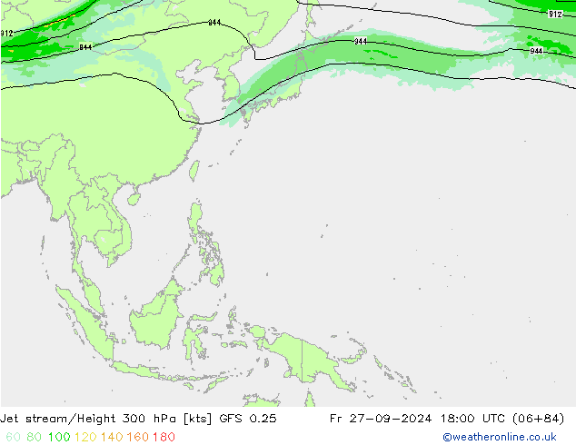 Prąd strumieniowy GFS 0.25 pt. 27.09.2024 18 UTC