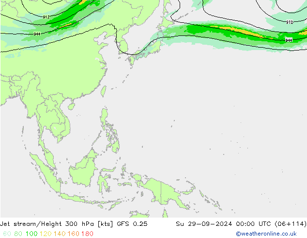 джет GFS 0.25 Вс 29.09.2024 00 UTC