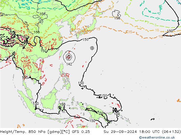 Z500/Rain (+SLP)/Z850 GFS 0.25 Su 29.09.2024 18 UTC