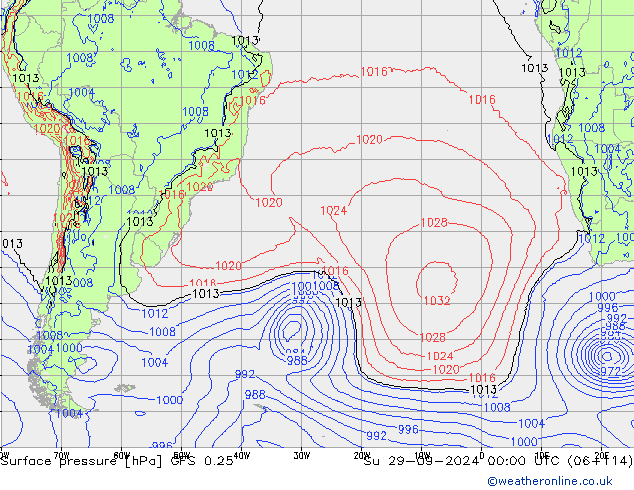 GFS 0.25: dom 29.09.2024 00 UTC