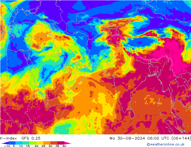 K-Index GFS 0.25  30.09.2024 06 UTC