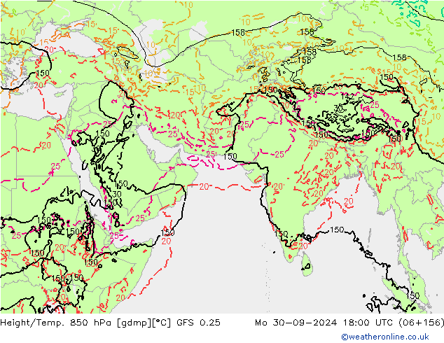 Z500/Rain (+SLP)/Z850 GFS 0.25 lun 30.09.2024 18 UTC