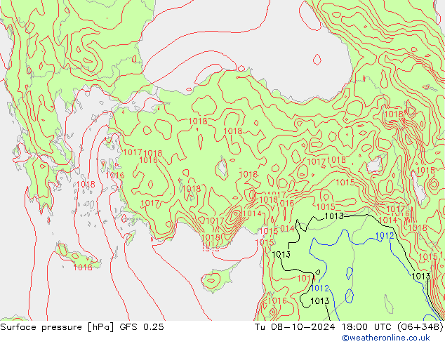 GFS 0.25: mar 08.10.2024 18 UTC