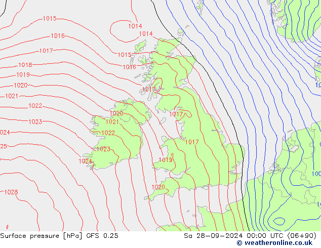 GFS 0.25: so. 28.09.2024 00 UTC