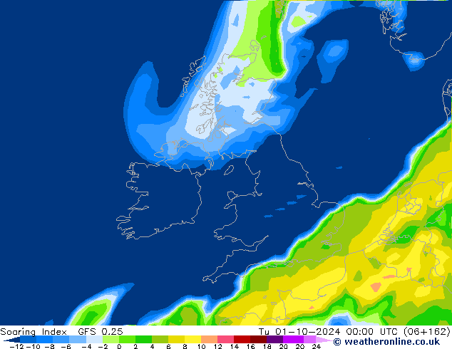 Soaring Index GFS 0.25 вт 01.10.2024 00 UTC