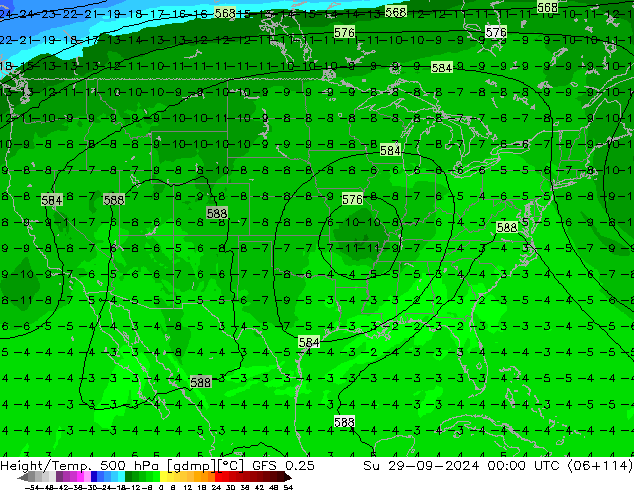 Z500/Rain (+SLP)/Z850 GFS 0.25 Su 29.09.2024 00 UTC