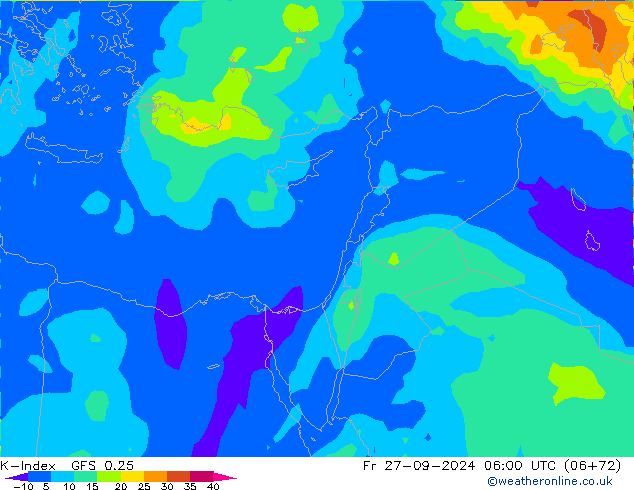 K-Index GFS 0.25 ven 27.09.2024 06 UTC