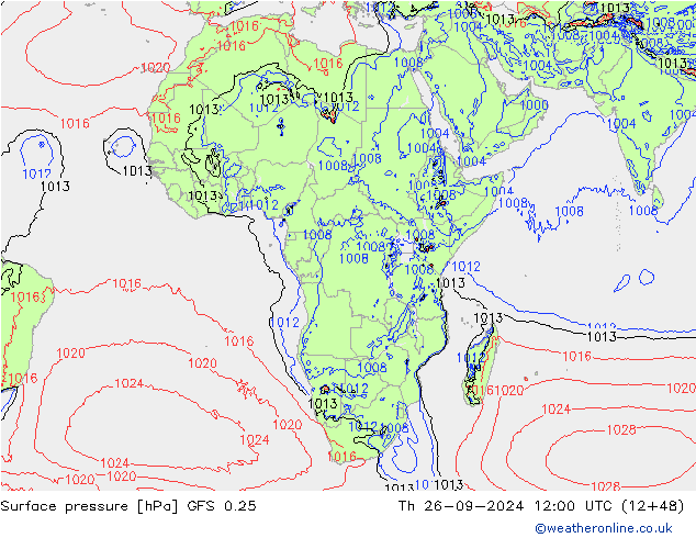 GFS 0.25: Čt 26.09.2024 12 UTC