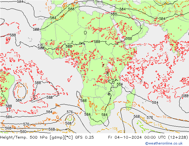 Z500/Rain (+SLP)/Z850 GFS 0.25  04.10.2024 00 UTC