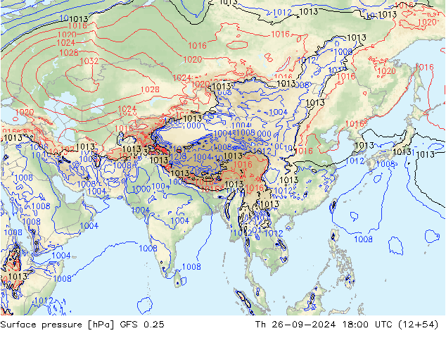 GFS 0.25: gio 26.09.2024 18 UTC