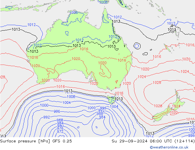 GFS 0.25: Paz 29.09.2024 06 UTC