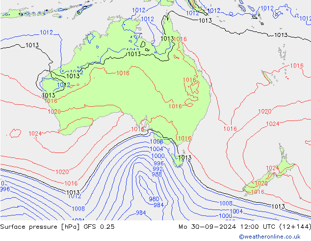 GFS 0.25: пн 30.09.2024 12 UTC