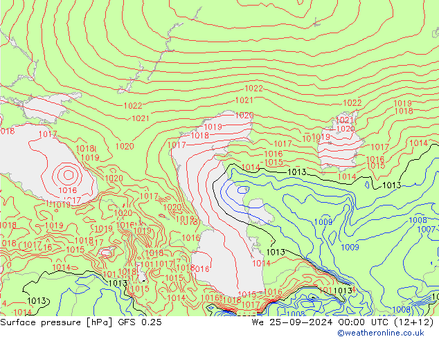 GFS 0.25: mié 25.09.2024 00 UTC