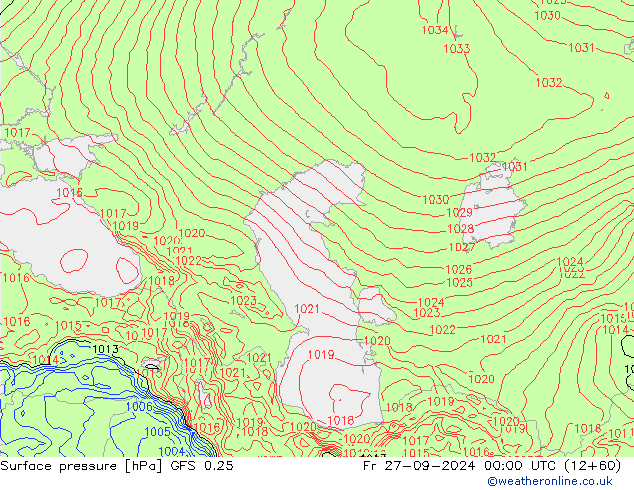 GFS 0.25: ven 27.09.2024 00 UTC