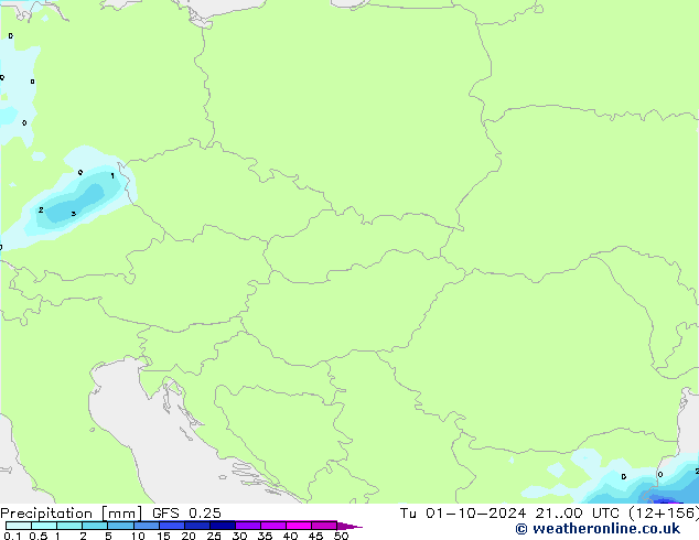 Precipitazione GFS 0.25 mar 01.10.2024 00 UTC