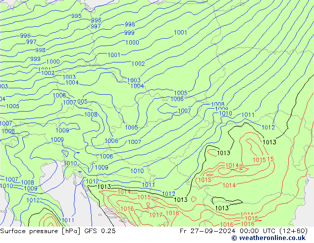 GFS 0.25: vie 27.09.2024 00 UTC