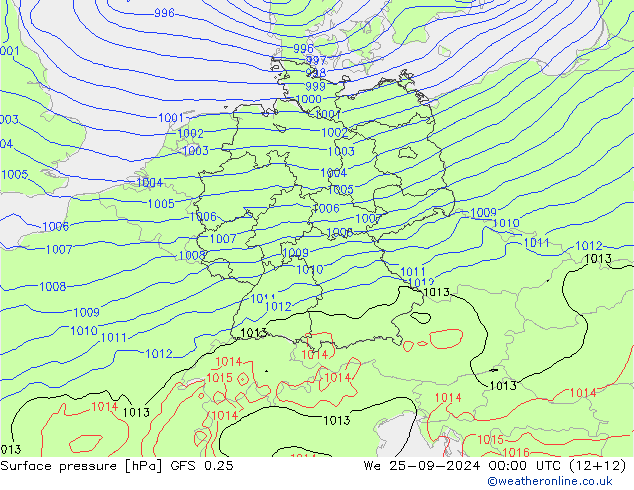 GFS 0.25: St 25.09.2024 00 UTC